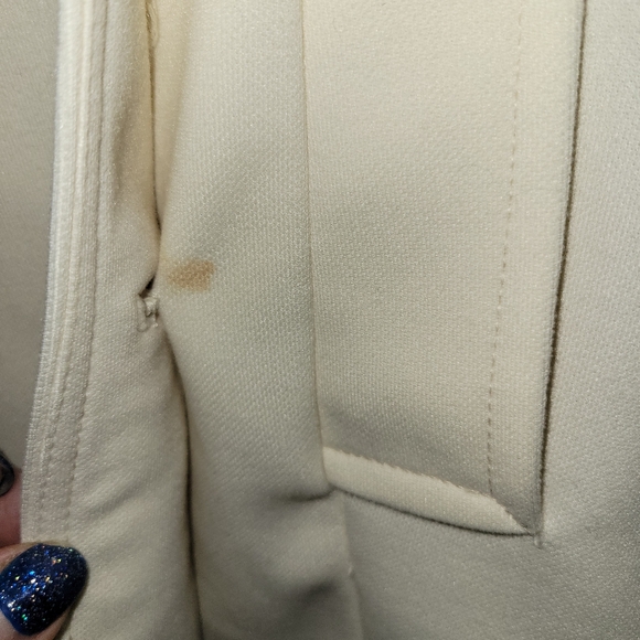 Vintage 60s Ivory Leopard Fur Trim Suit Double Breasted Blazer Mini Skirt S - Picture 6 of 15